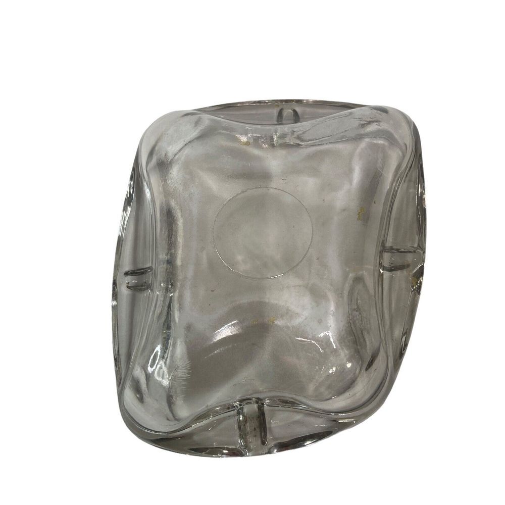 Vintage Thick Glass Ashtray 70's Vintage Glass‎ Cigarette Holder MCM - Picture 8 of 16